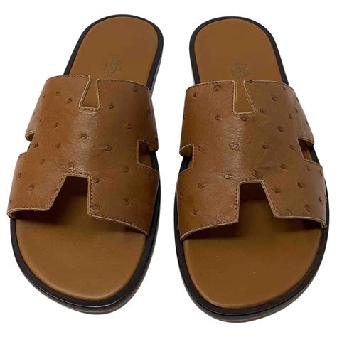 Hermès Ostrich Izmir Sandals 